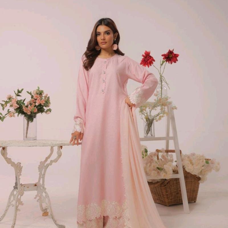 PINK EMBROIDERY LINEN SUIT 2