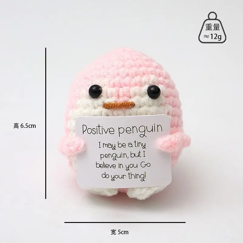 Knitted Positive Ornaments, Emotional Support Gift, Handmade Creative Crochet Dolls, Funny Mini Home, Room Decorations, Gifts for Holiday, Birthdays, Encouragement to Friends and Family, Home Parties! Ideal for Student Exams Graduation. 5