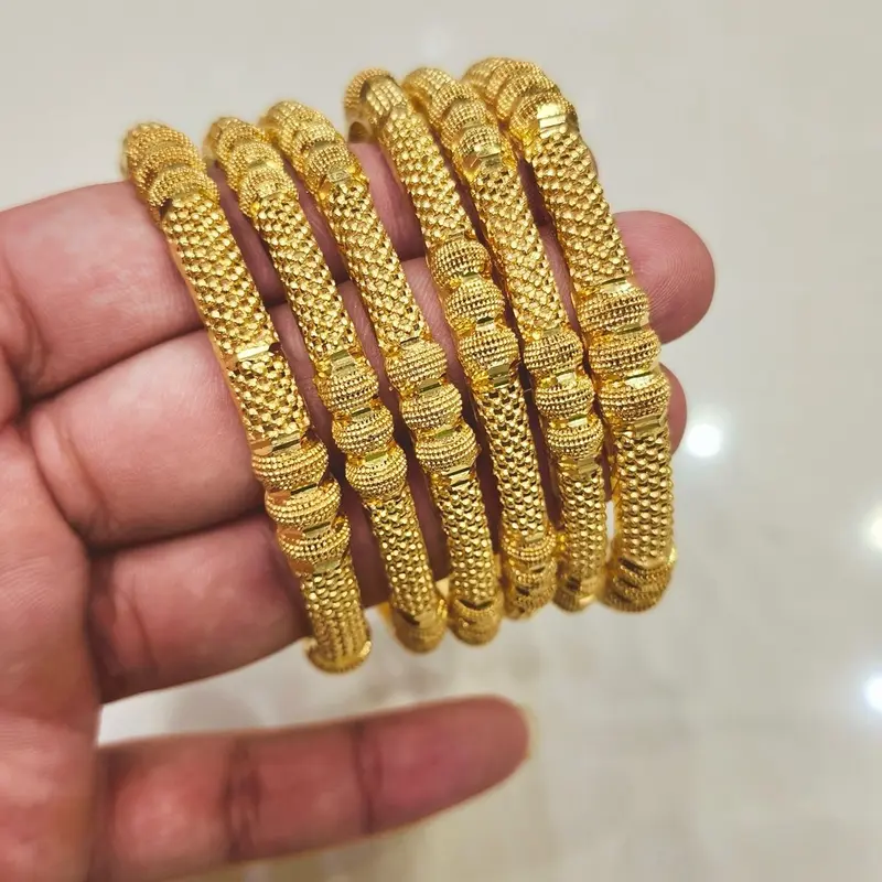 Mjb Design 1 NaZisH ‘s real gold look orignal  Gold plated Range bangles with box 1