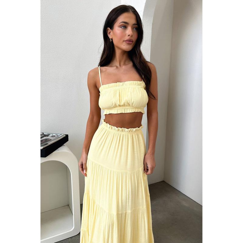 Thats So Fetch Selina Maxi Skirt - Yellow 6
