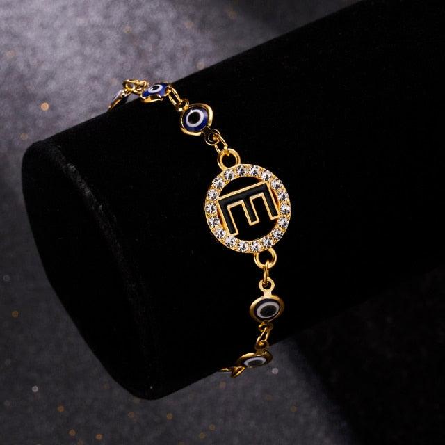 A-Z Letter Evil Eye Bracelet 7