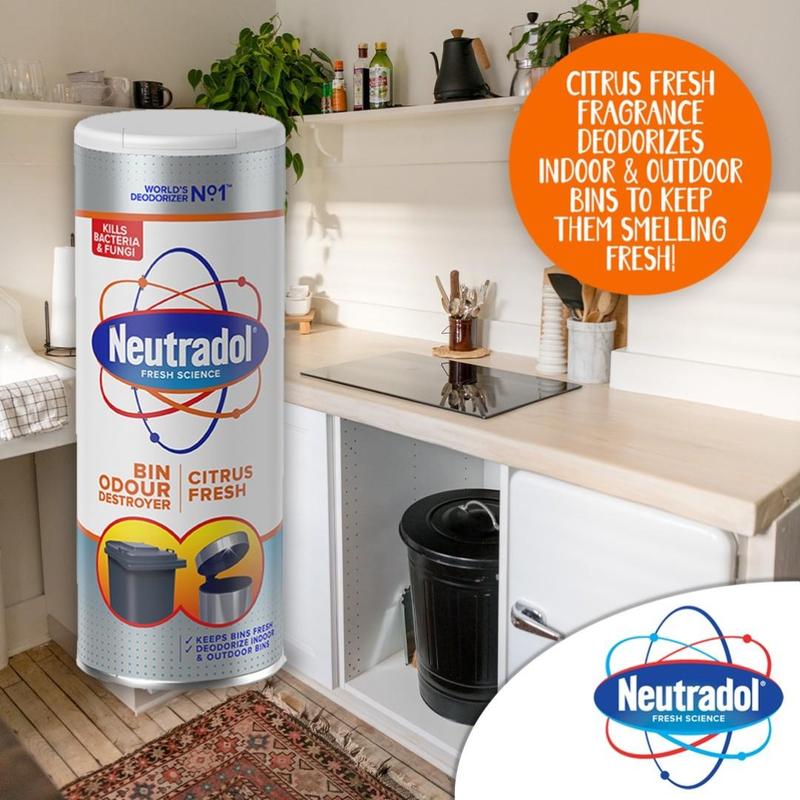 Neutradol Dust Bin Freshener Odour Destroyer Powder Citrus Fresh Fragrance 350g 1