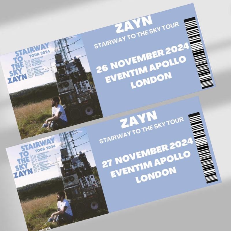 Zayn tour inspired souvenir tickets 2