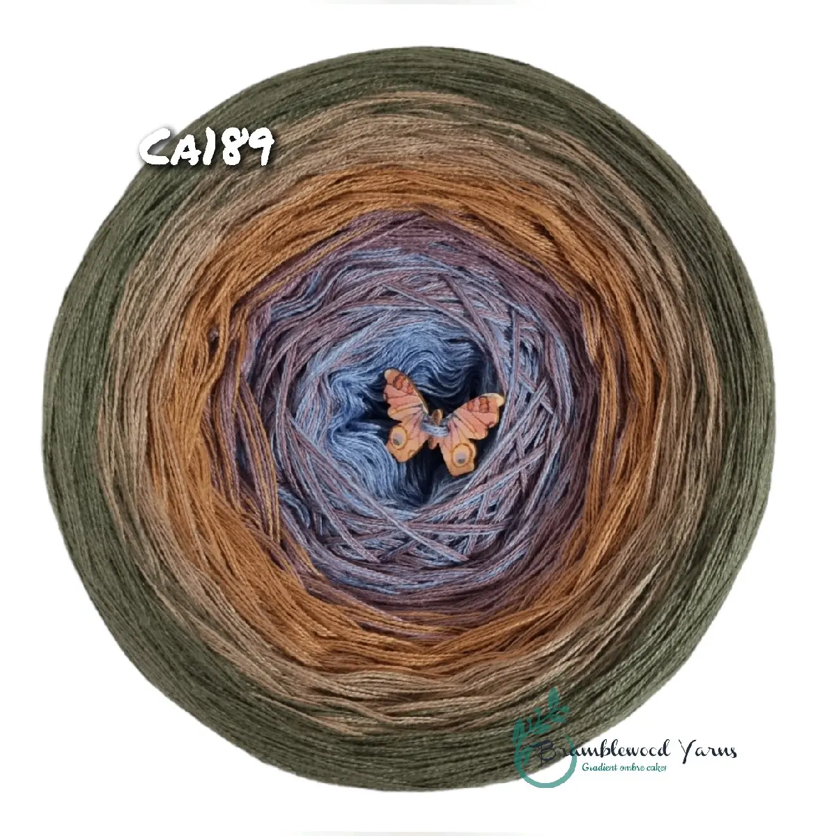 gradient yarn cake, ombre effect yarn cake, Bramblewood Yarns CA189