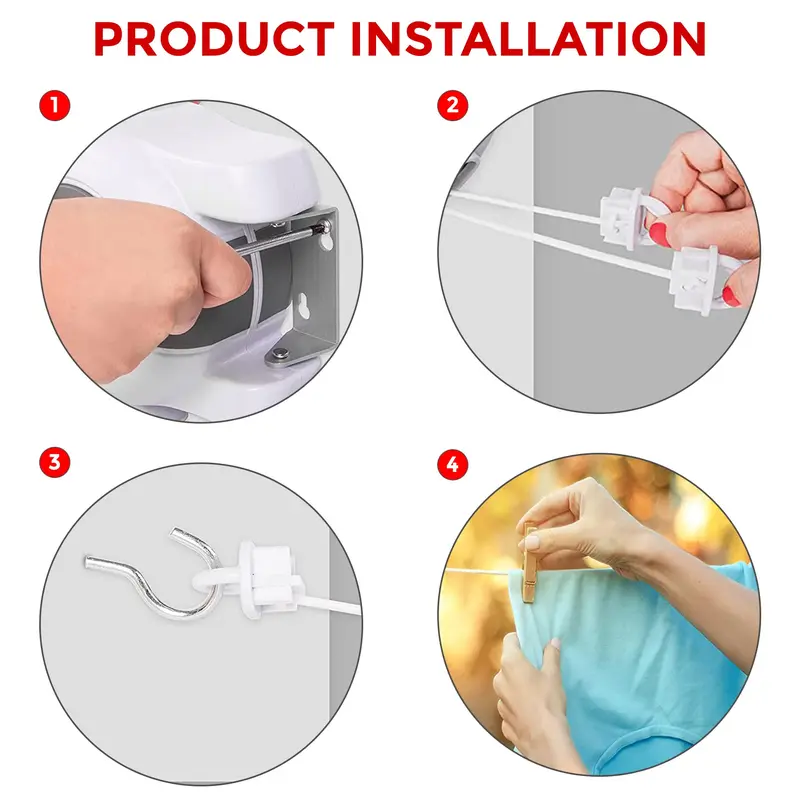 30m Retractable Clothes Reel Double Washing Line Wall Mounted Outdoor Accessories Laundry 2