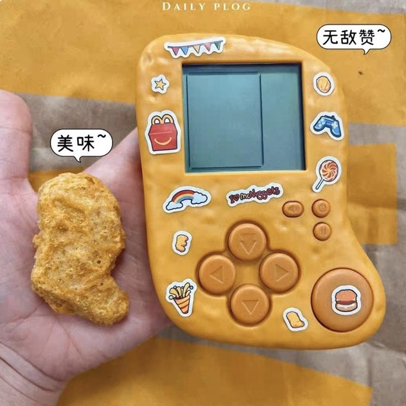 Portable Fried Chicken Nugget Shape Gameboy Peripheral Toy Handheld Game Players Console Collection Mini Children Gift Fun Games 2