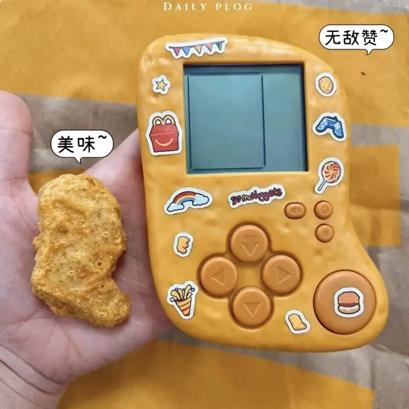 Portable Fried Chicken Nugget Shape Gameboy Peripheral Toy Handheld Game Players Console Collection Mini Children Gift Fun Games 2