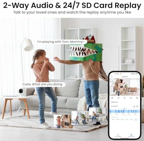 Product Introduction of Laven & Ivory Outdoor Security Camera - 2K CCTV Camera Systems IP65 Waterproof, Home/House WiFi Indoor Camera for Pet Dog Baby, Human Detection, 24/7 Storage Colour Night Vision Smart Siren Work with Alexa C1 6