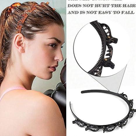 Alligator Clip Headband for Women, Curly Hair Bangs Hairstyle Hairpin Headbands, Professional Weave Toothed Braid Tool, Fashion  Band Clips, Women Girls Fashion Hair Accessories  Hair 5