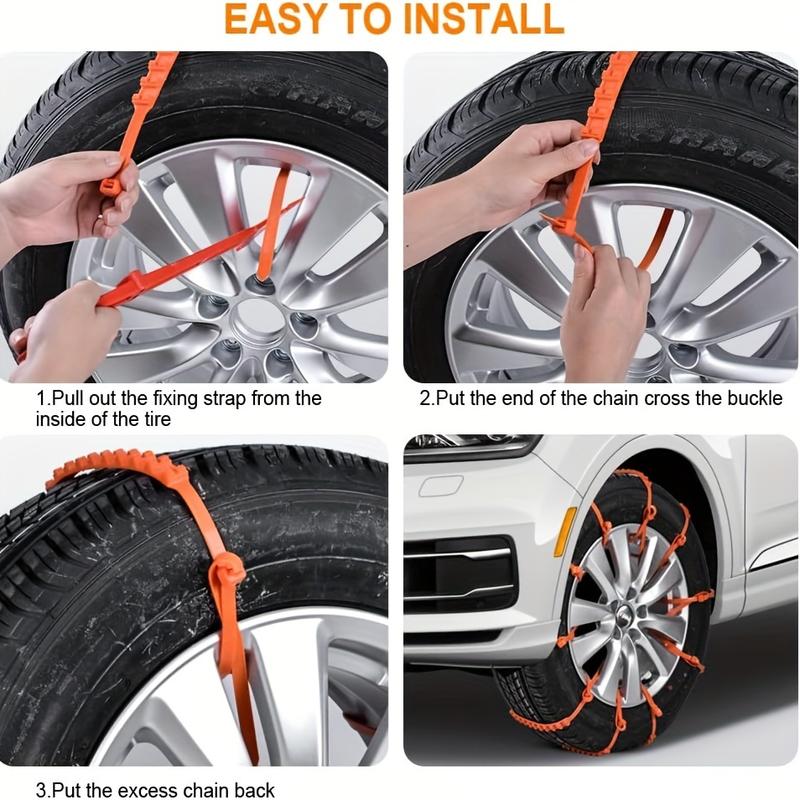 20pcs Premium Reusable Snow Tire Chains - Durable Anti-Slip Cable Design for Enhanced Traction, Easy Installation, and Safe Emergency Driving on Ice and Snowy Roads for Cars, Trucks, and SUVs 3