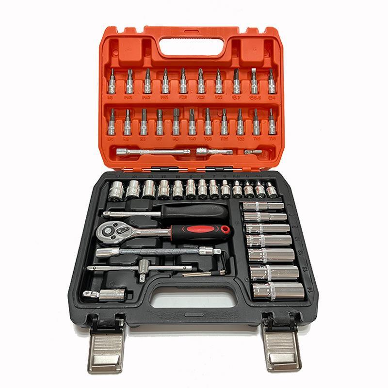 53Pcs/Set Flexible Socket Kit 1/4" Ratchet Wrench Drive Car Repairing Tools UK 0