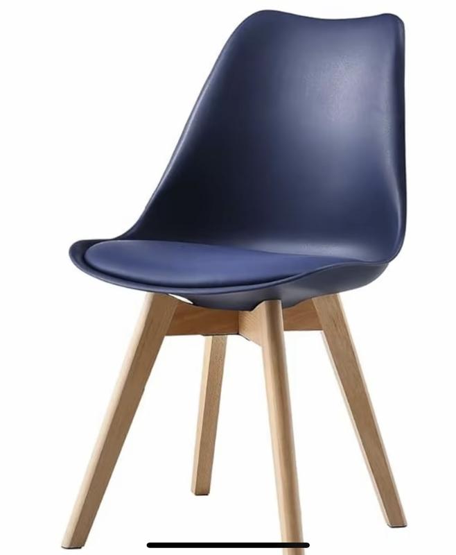 Set of 4 Dining Chairs Wooden Legs Soft Cushion Pad Stylish DELUXE Retro Lounge Dining Office 6