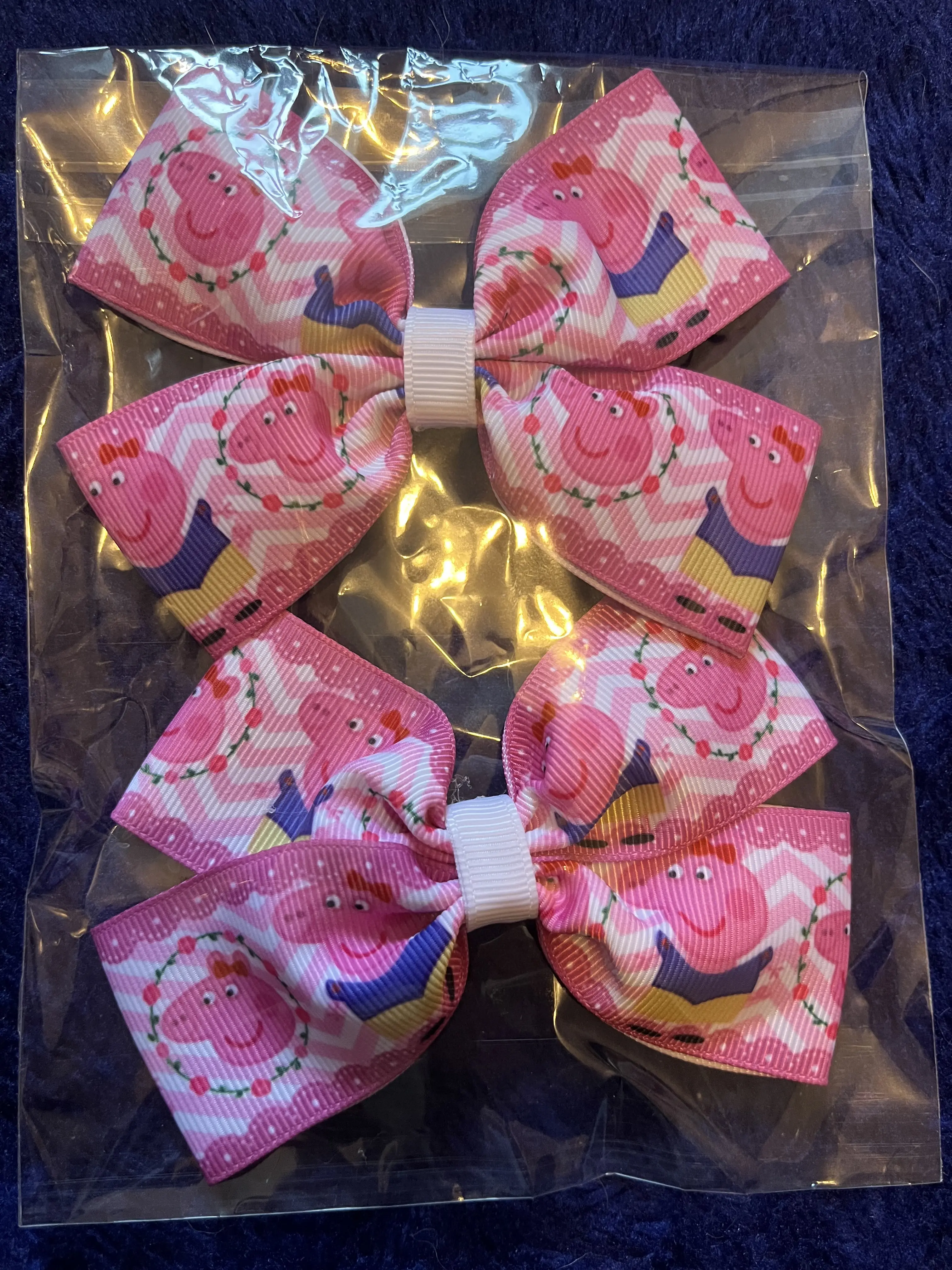 Handmade Peppa Pig Hair Bows for Kids - Fashion Hair Accessories