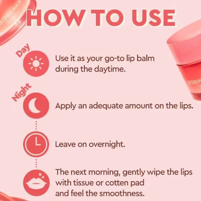 Laneige Epished Lip Sleeping Mask EX in Berry - Smoothing & Moisturizing Lip Treatment - Hydrate Mask Smoothing Daily Berry Moisturizer Skincare Compact 1
