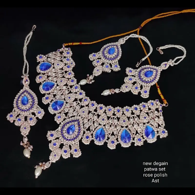 O700 LATEST STYLISH KUNDAN CHOKER WEDDING PARTY TRADITIONAL NECKLACE SET 2