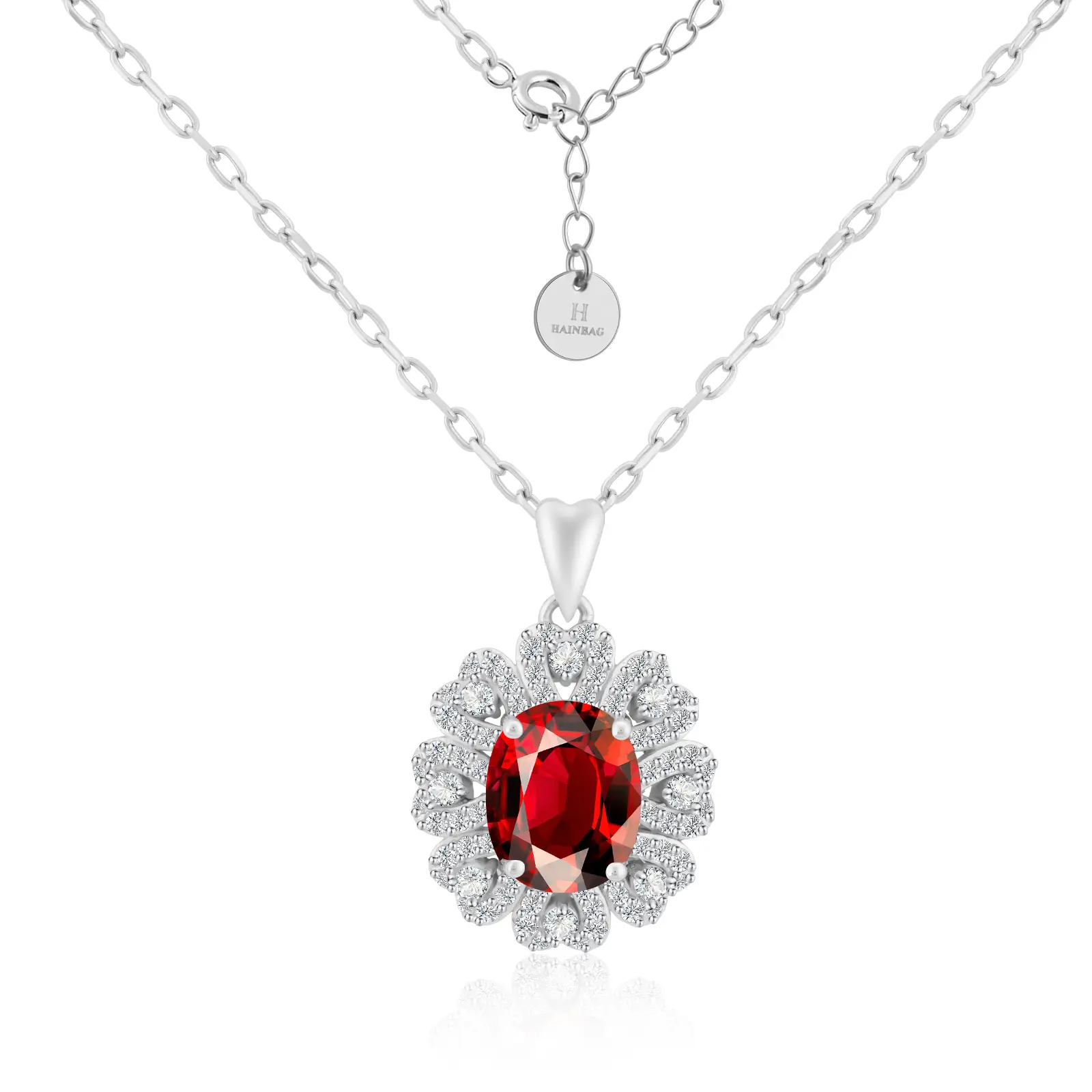 GETNEW This ruby necklace is bright and dazzling with a delicate chain Everyday life Dinner parties make you the center of attention A precious gift for lovers, relatives and friends Ruby pendant necklace High-end varieties