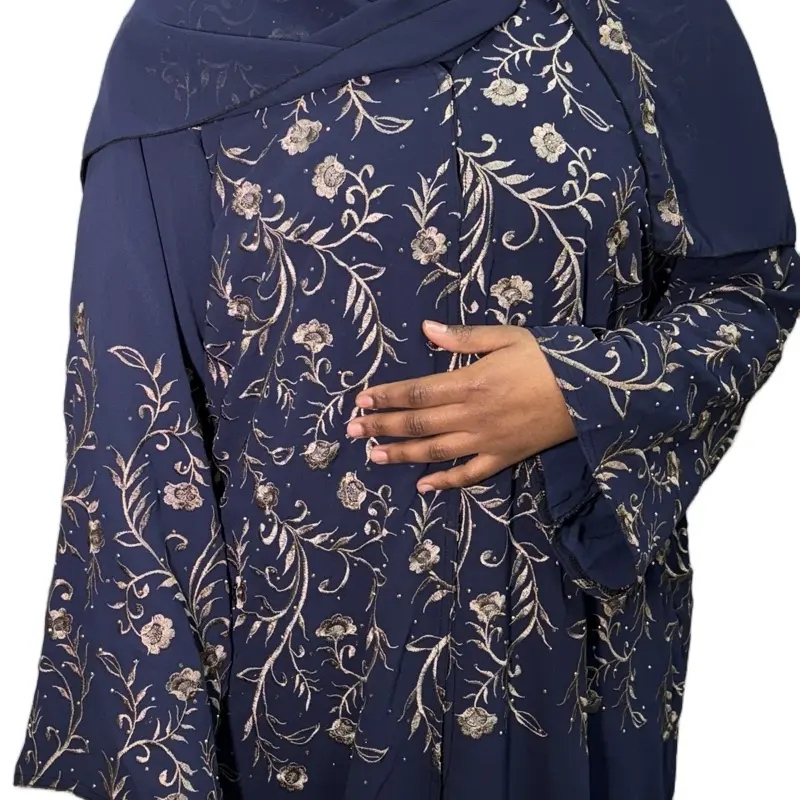 Leila Double Chiffon Abaya with Matching Scarf for Women
