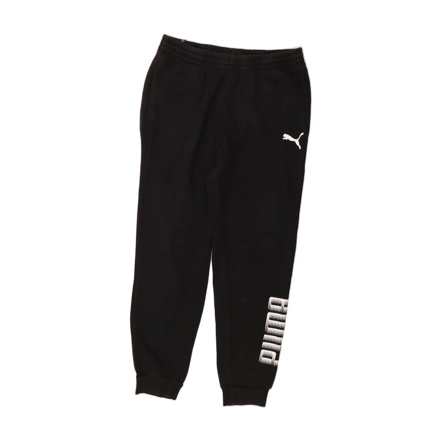 Pre-Owned Vintage PUMA Womens Graphic Tracksuit Trousers Joggers UK 14 Large Black