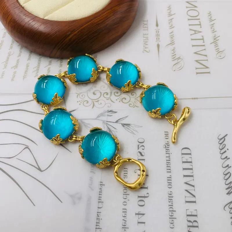 Azure Gold Plated Jewellery Set: Necklace, Bracelet & Earnings, Gold Layering Necklaces, Jewelry Gift Set for Wife/Mum, TIKTOK Jewelry Set, Birthday Gift, Anniversary Gift, necklace jewelry, Christmas Gift, clover necklace, Best Gift, Wedding Jewelry Set 2