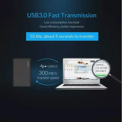2.5 Inch USB 3.0 External SATA lll HDD SSD Hard Drive Enclosure Caddy Case - Portable External Hard Drive Enclosure 4