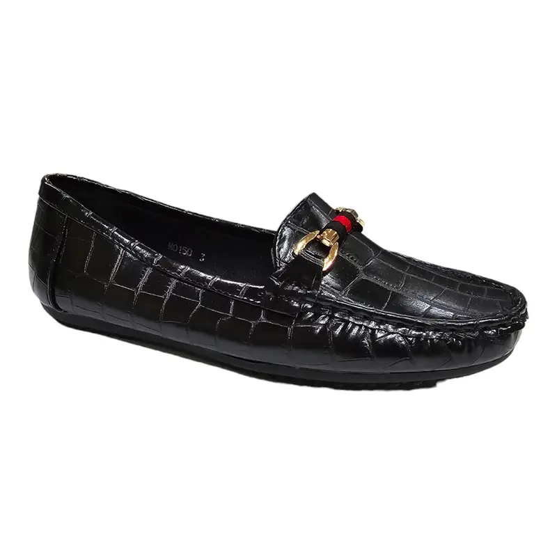 ladies black croc design kelsi comfort shoes,complete with cushioned insole for everyday comfort 4