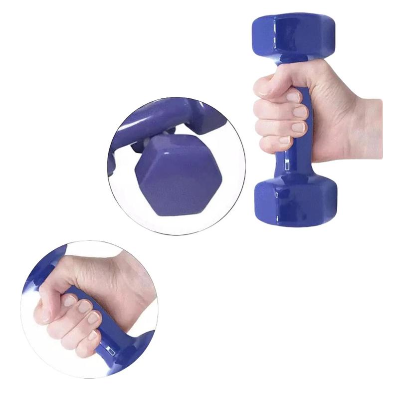 Vinyl Dumbbells Weights Pair Set Gym Fitness Exercise Iron Hand Neoprene 36-5 2