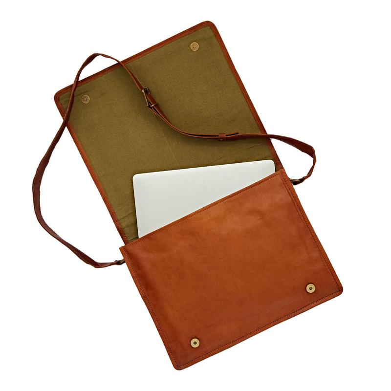 Brown Leather Messenger Bag - Commuter Bag - College Bag - Courier Bag - Traveller Bag 7