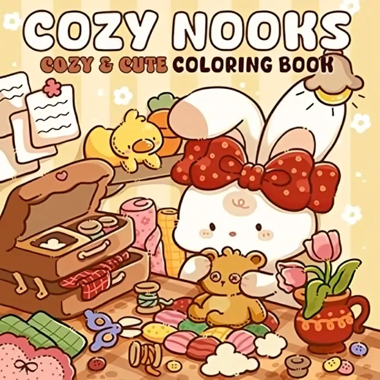 Cozy Nooks: A Soothing Coloring Book Featuring Warm Nooks for Relaxation and Stress Relief 0