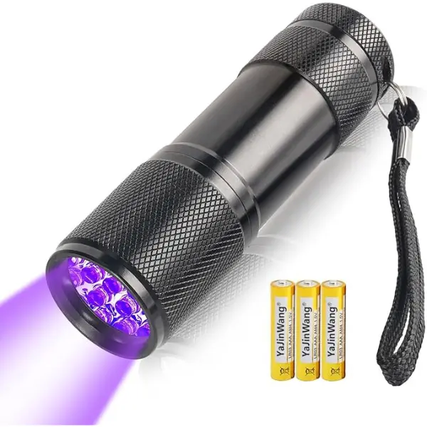 Torch Light,9 LED 395nm Ultraviolet Flashlight Torch, Black Light Detector for Pet Urine on Floors/Carpets,3 AAA Batteries Included