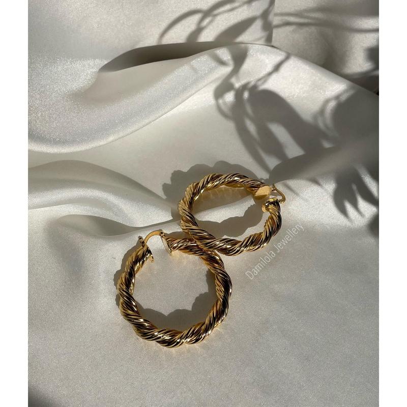 ‘Halle’ Gold/Silver Twisted Hoops - 3/5/6.5cm 3