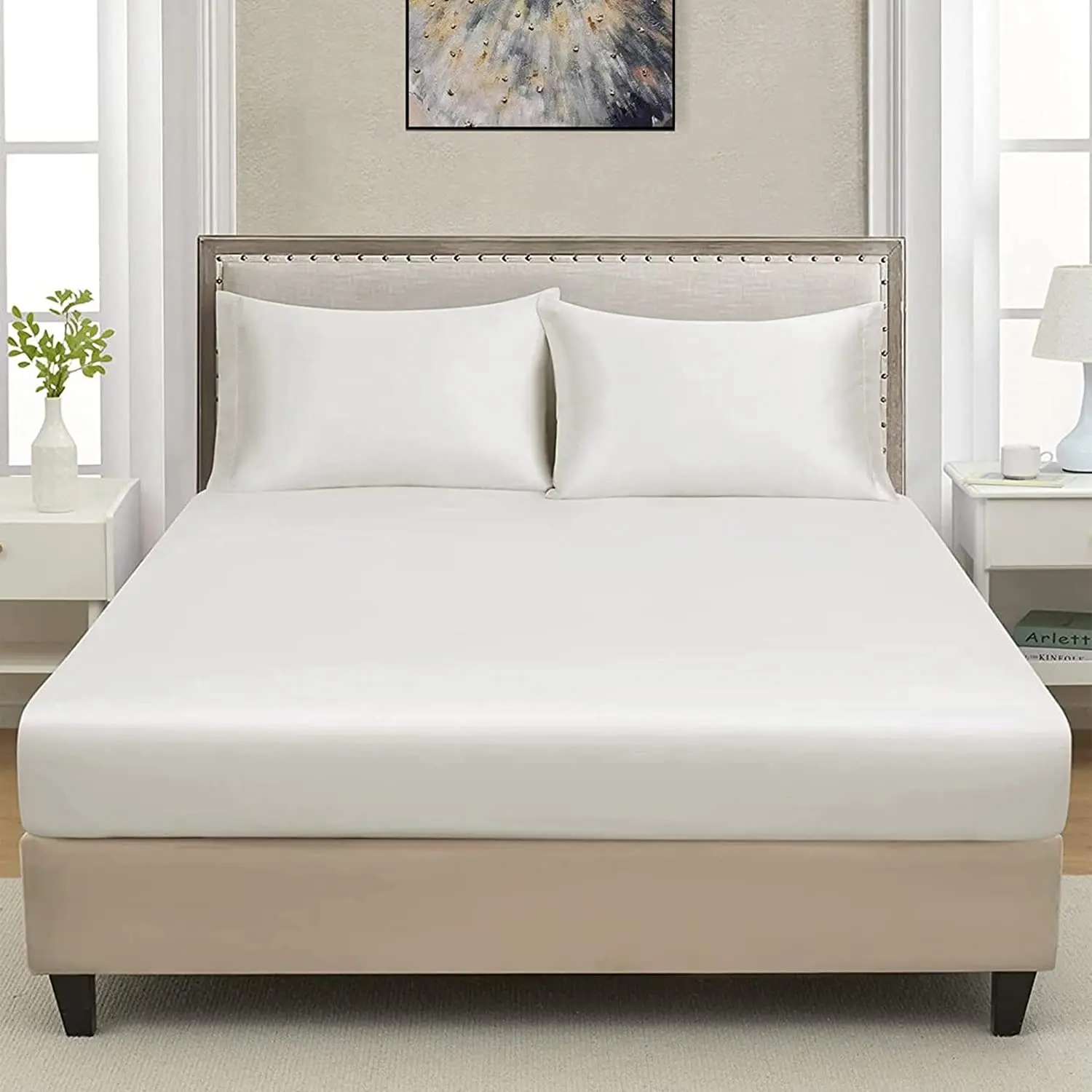 Fitted Sheet - 40CM EXTRA DEEP Fitted Sheet Single Double Super King Bed Size & Pillows Case 100% Premium Quality * Breathable * Fast Delivery
