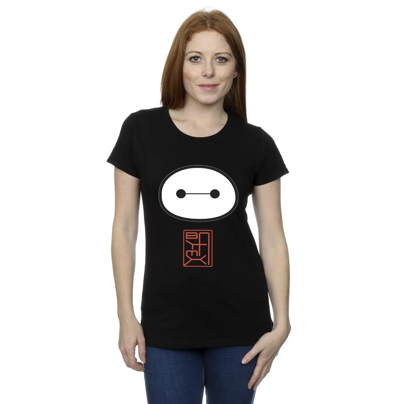 Disney Womens/Ladies Big Hero 6 Baymax Icon Cotton T-Shirt - Black - (L)