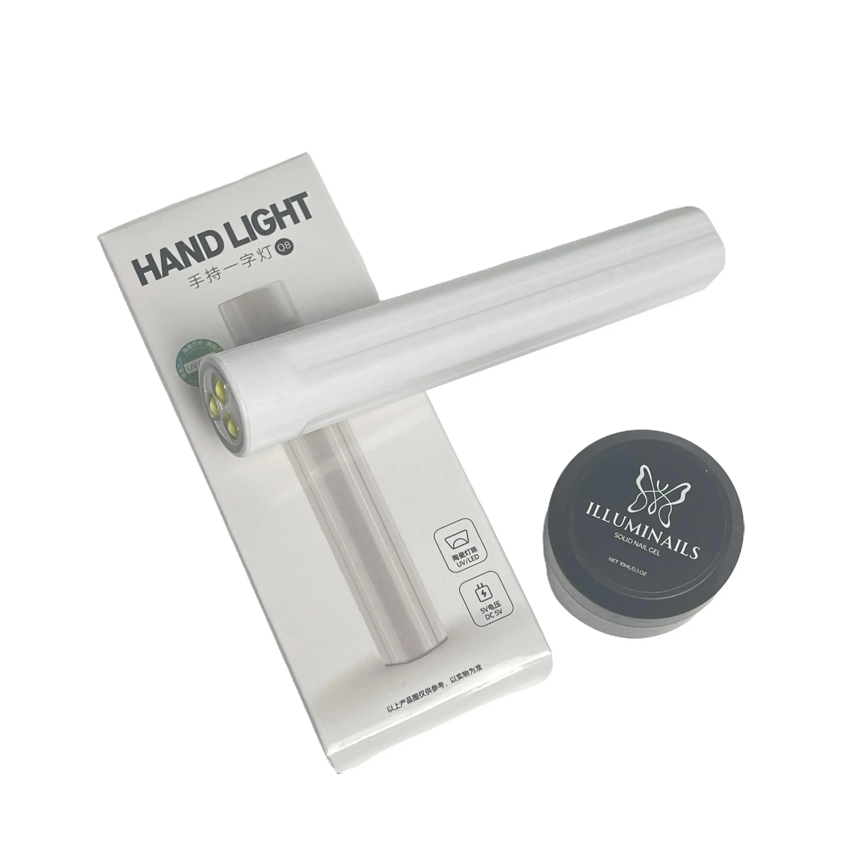 Pro Manicure Bundle - Nail Mini USB LED/UV Lamp and Solid Glue Bundle for Gel Nails Nail Apply and Curing Flawless Comfort