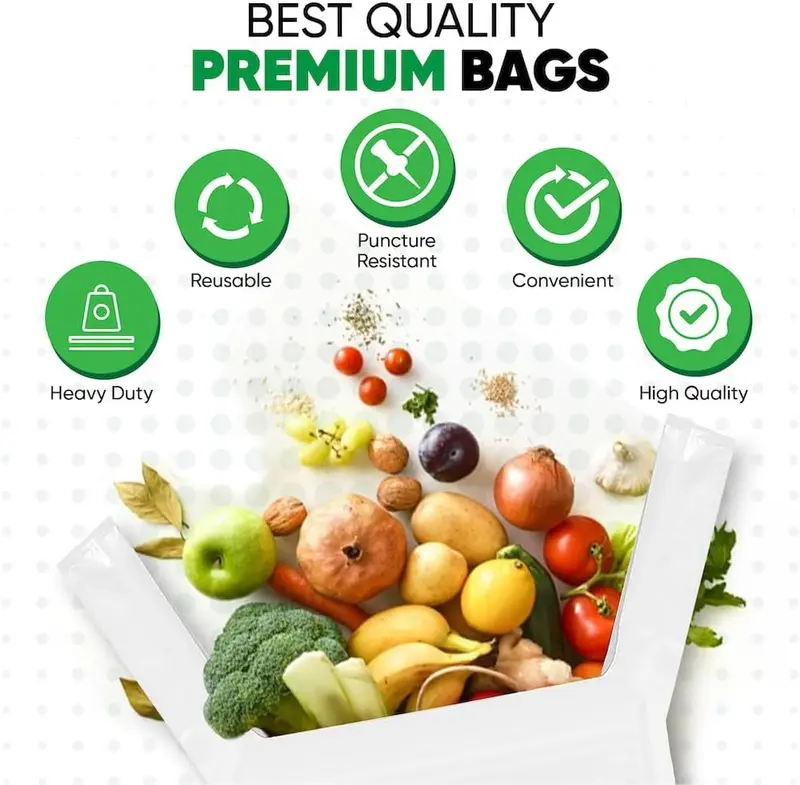 100 White Plastic Vest Style Carrier Bags *CHOOSE YOUR SIZE* | Plastic Carrier Bags With Handles | Plastic Bags for Shopping Groceries Gift Boutique Supermarket Market Stall 11 x 17 x 21 Inch 3