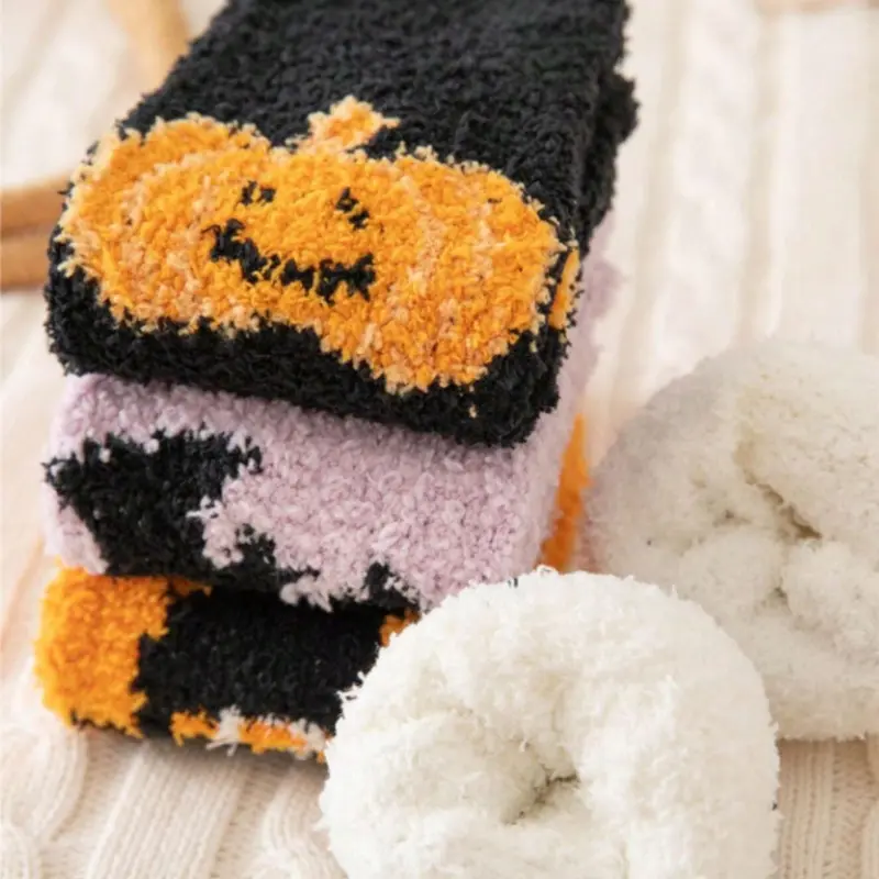 Halloween Fluffy Socks – The Perfect Cozy & Soft Autumn Warmers, Ideal for Boo Basket Filler! 0