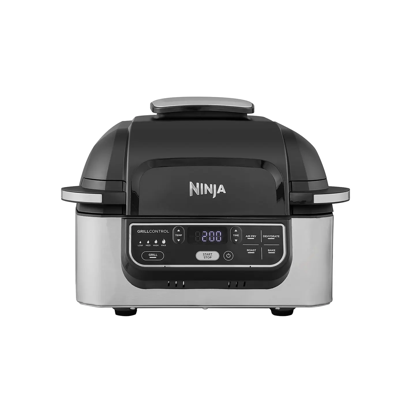 Ninja Foodi Health Grill & Air Fryer Bundle | 5.7L, 5 x Kebab Skewers, Vegetable Tray and Loaf Tin, Cleaning Brush | Black/Silver AG301UK