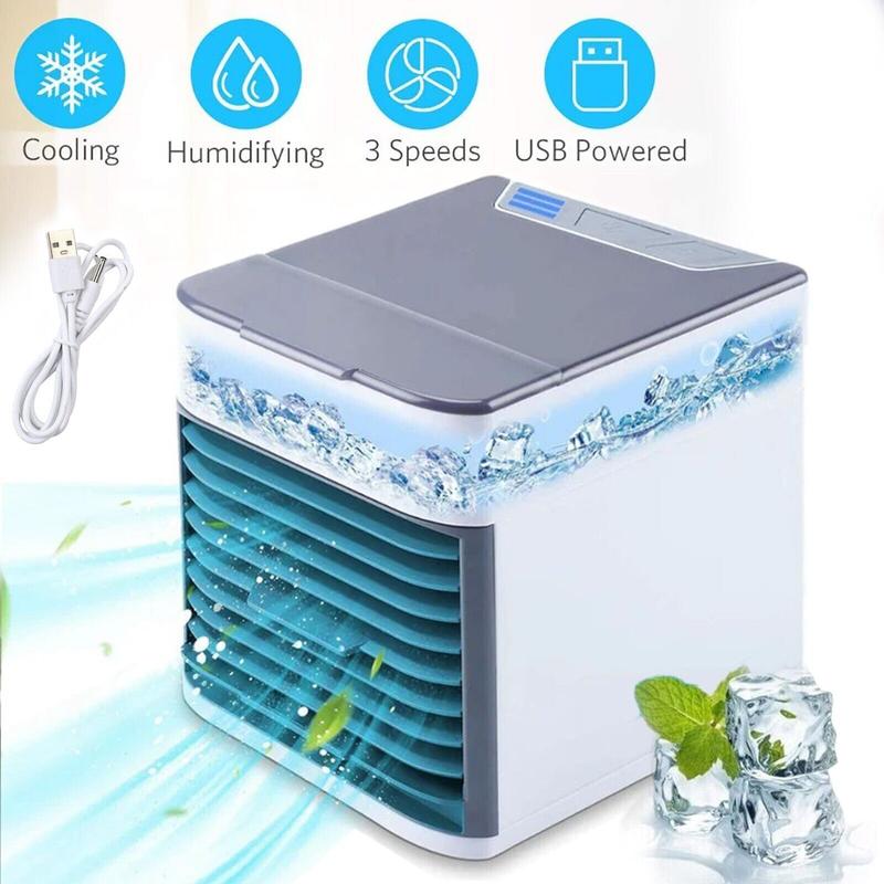 Mini Air Cooler Portable LED USB Air Conditioner Fan Humidifier Purifier Cooling 3