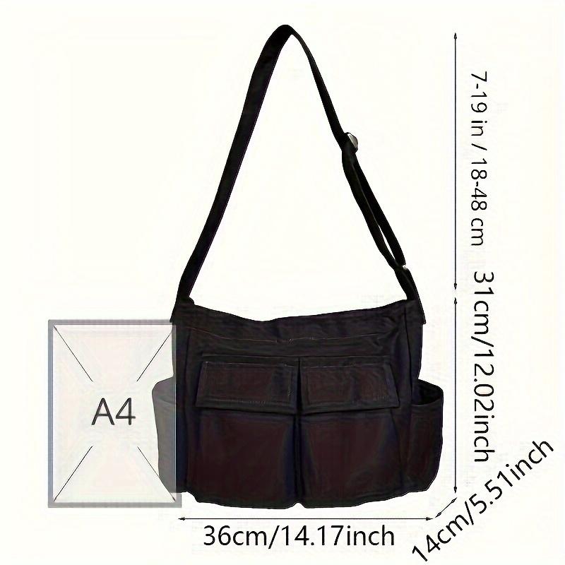 Vintage messenger bag, casual travel crossbody bag, multi pocket shoulder bag 1