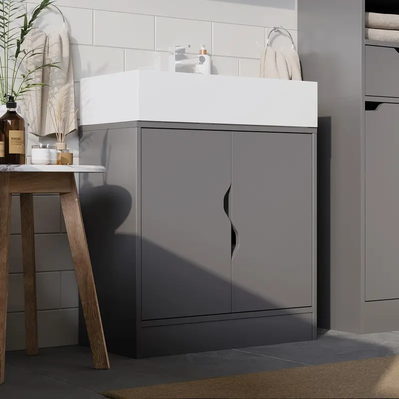Bathroom Sink Cabinet with Partial Pedestal 6