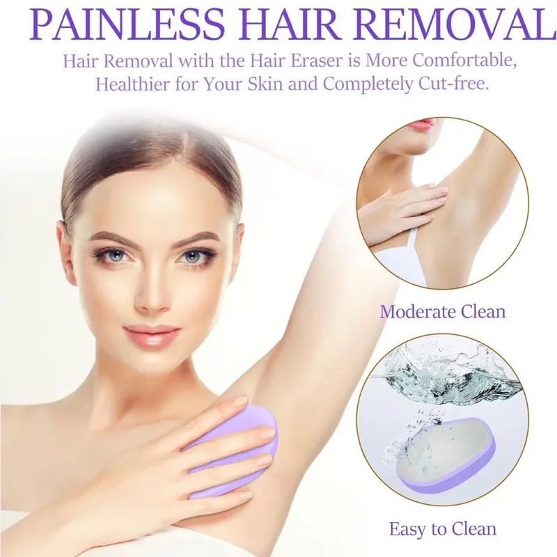 Magic Hair Eraser, Hair Removal, Reusable UPTO ‘3 YEARS’ Crystal Painless Hair Eraser for Women, Washable, Hair Remover for Arms Legs and Back 3