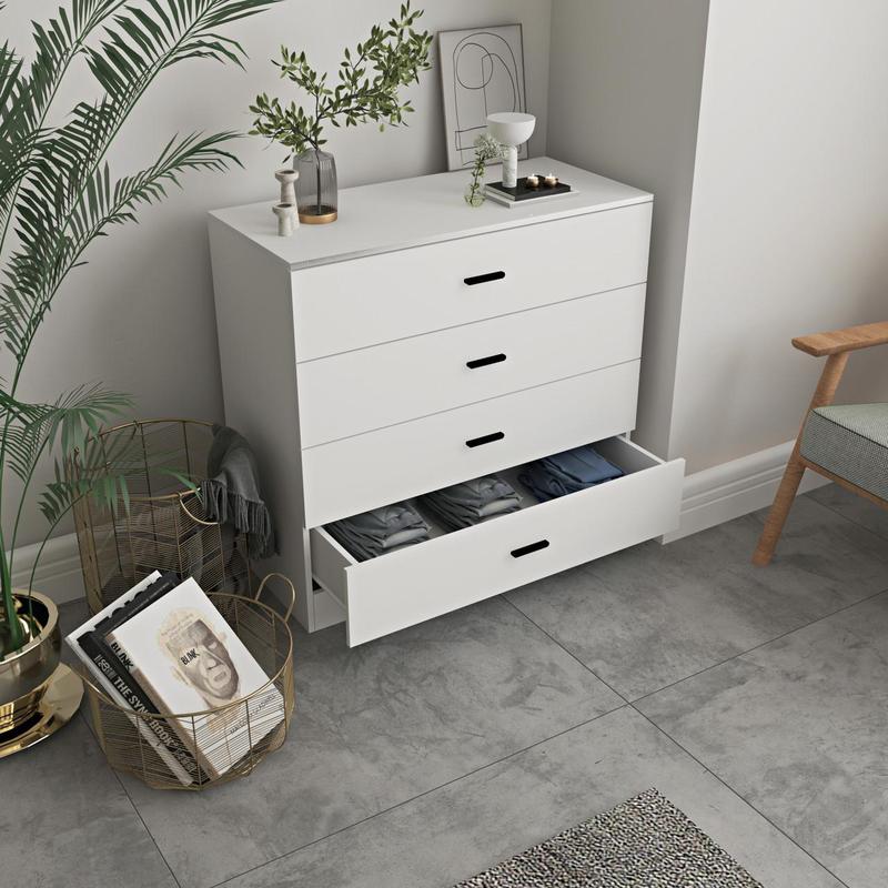 Contemporary White Chest of 4 Drawers For Good Storage 5