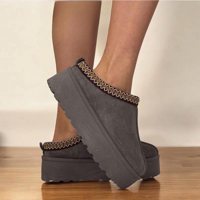 Women's Aztec Faux Suede FLAT Slippers Thermal Slip on Outdoors Indoors Winter outdoor 6
