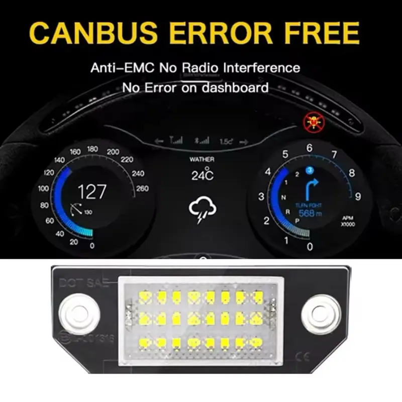 2 Pcs Ford License Plate Light Led 2