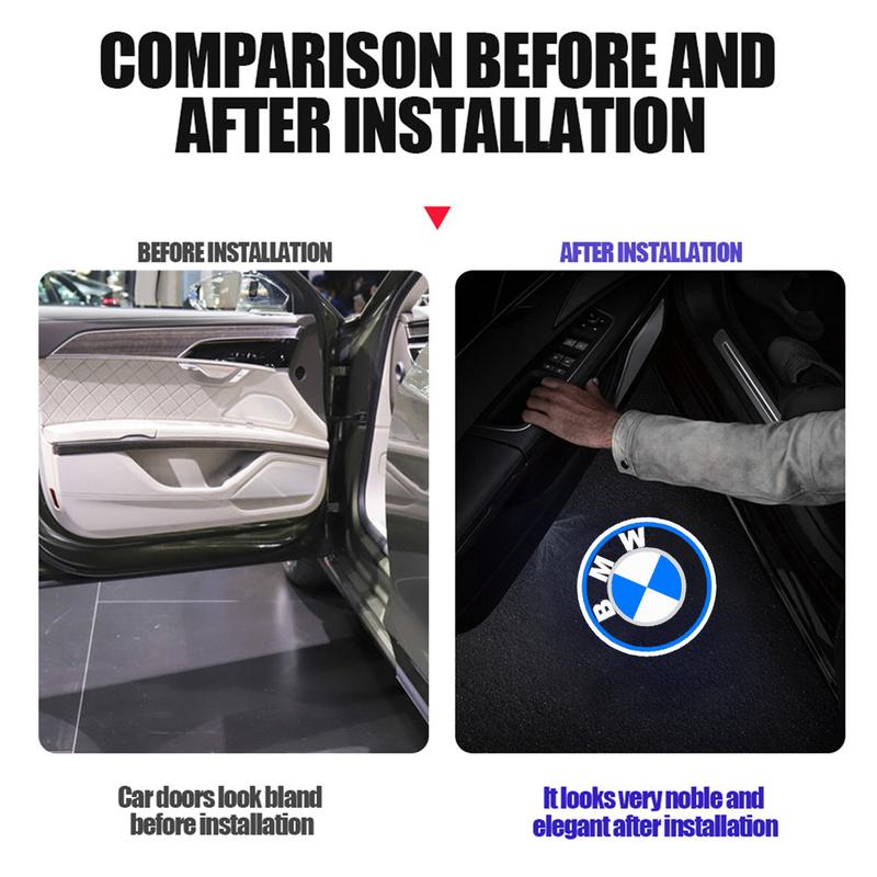 Product Introduction of 2/4pcs For BMW M E46 E90 E60 F30 E39 E36 F20 E87 G30 E92 F11 G20 X3  F20 E61 Car Door HD Welcome Light Led Wireless Projector Lamp 20