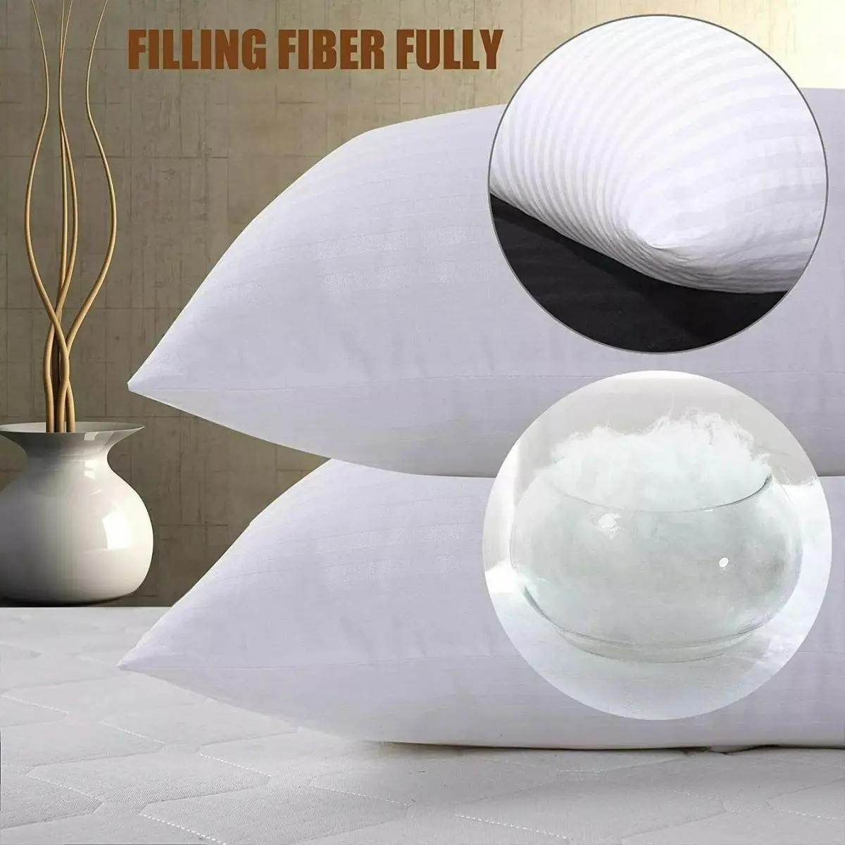 BHS Extra Filled Pillows Hotel Quality Firm Deluxe Night Sleep Soft Pillow Pack of 2-4-6