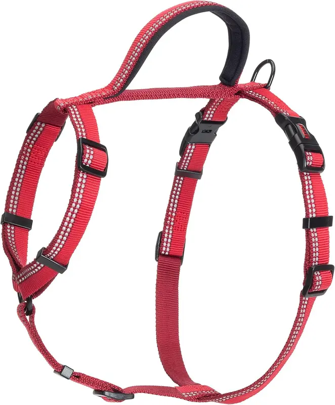 HALTI Walking Harness, Size Small, Red, Best Lightweight Dog Harness with Handle, Reflective & Adjustable, Ideal for Puppy Walks, For Small, Medium & Large Dogs 0