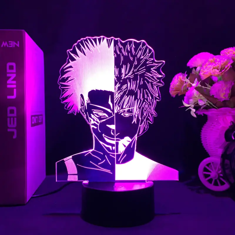 Lucky Light Jujutsu Kaisen Anime Ryomen Sukuna Figure 3D LEDNight Light For Anime Lamp Birthday Gift Easter Gifts Mother‘s Day Gifts 2