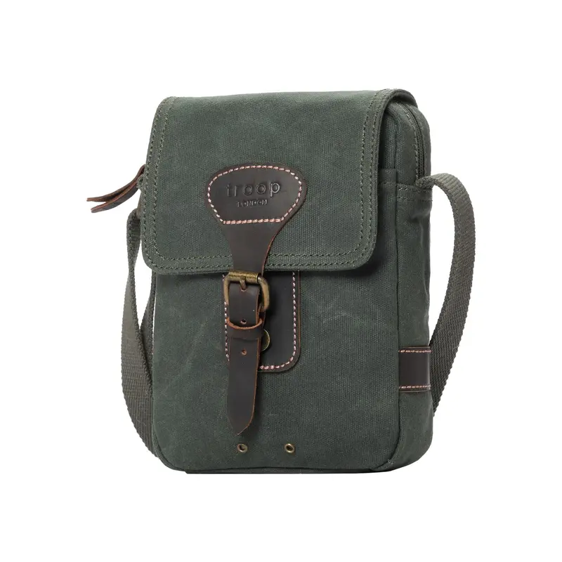 TRP0547 Troop London Heritage Canvas Across body Bag, Small Travel Bag, Shoulder Bag 6