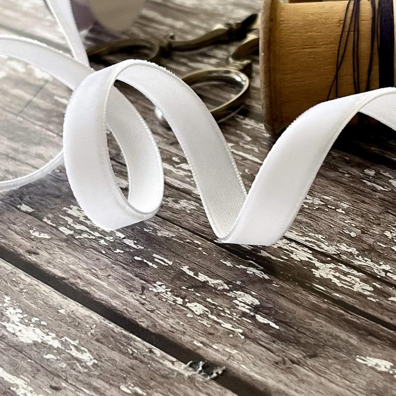 White Velvet Ribbon - 3 Meter Roll 3