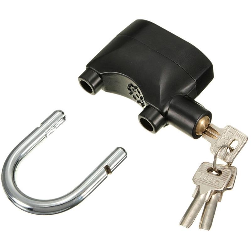 Xample® Motion Sensor Alarm Padlock SHED Bike Lock Motorbike Anti Theft Alarm Lock Motion Sensor Security Waterproof Bike Garage ALARMED Heavy Duty Wireless Siren Lock 2